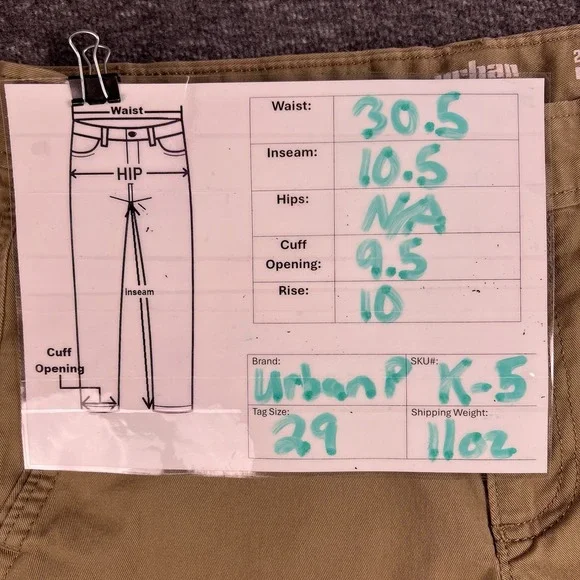 Urban Pipeline Shorts Mens 29 Beige Chino At the Knee Ultimate Flex Fit30.5x10.5 - Picture 3 of 8